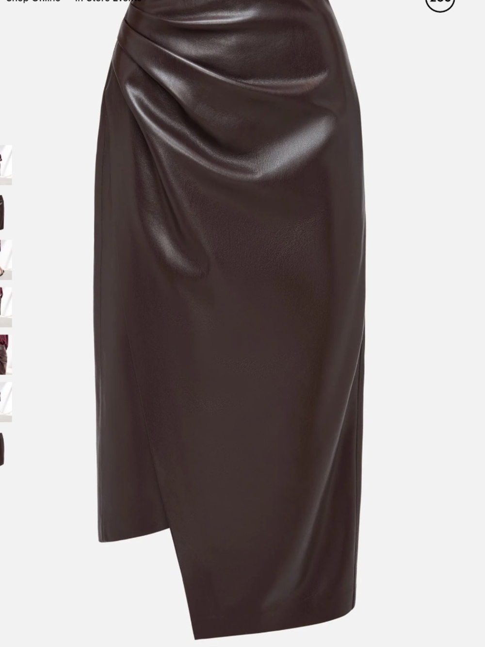 EP Yaying Leather Draped Split Skirt Brown Sz 4 NEW $395